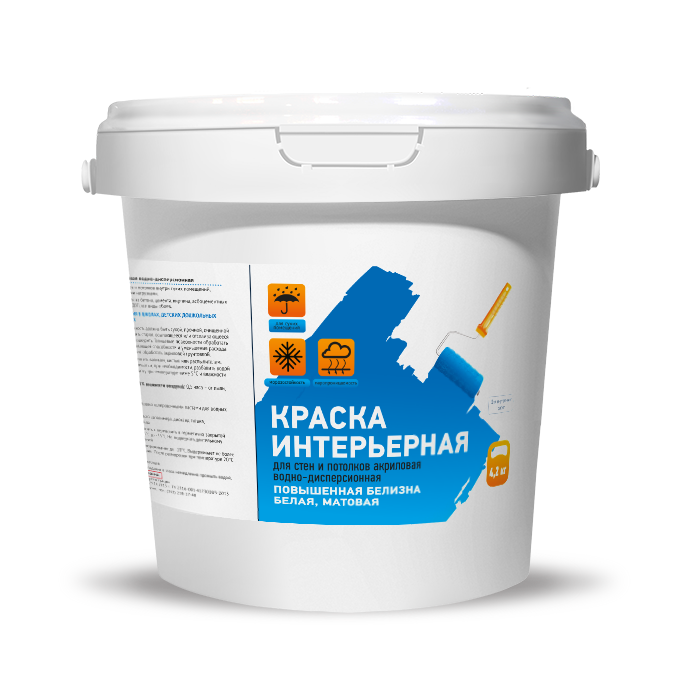 

Краска для стен и потолков акриловая OZON Basic ВД-АК-214А-1,4 А (белая) 0,9л обычная