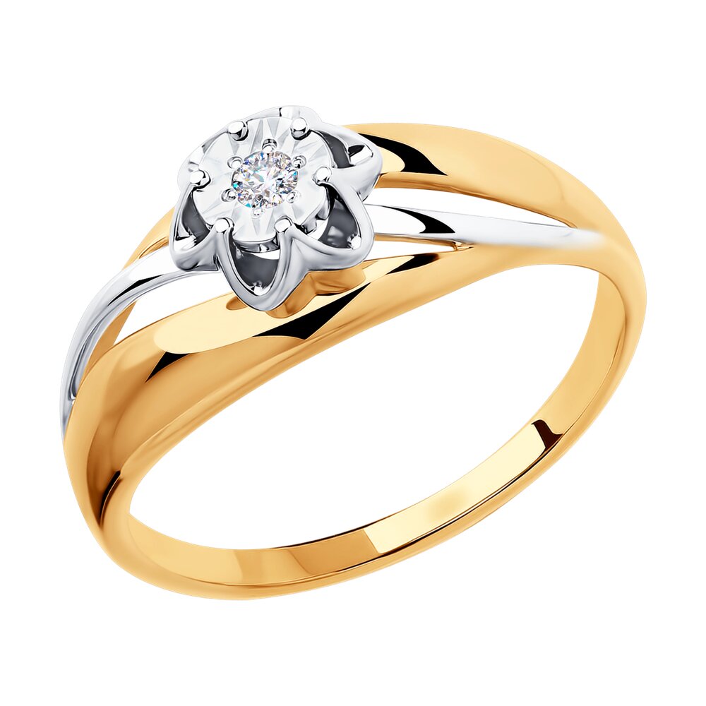 

Кольцо из комбинированного золота с бриллиантом р. 16,5 Diamant 51-210-00025-1, 51-210-00025-1