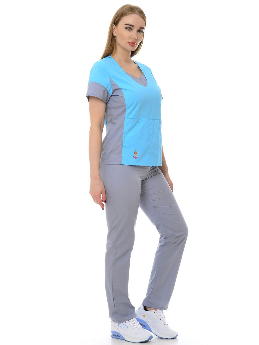 фото Костюм медицинский женский medicalwear киса 124 голубой 54 ru