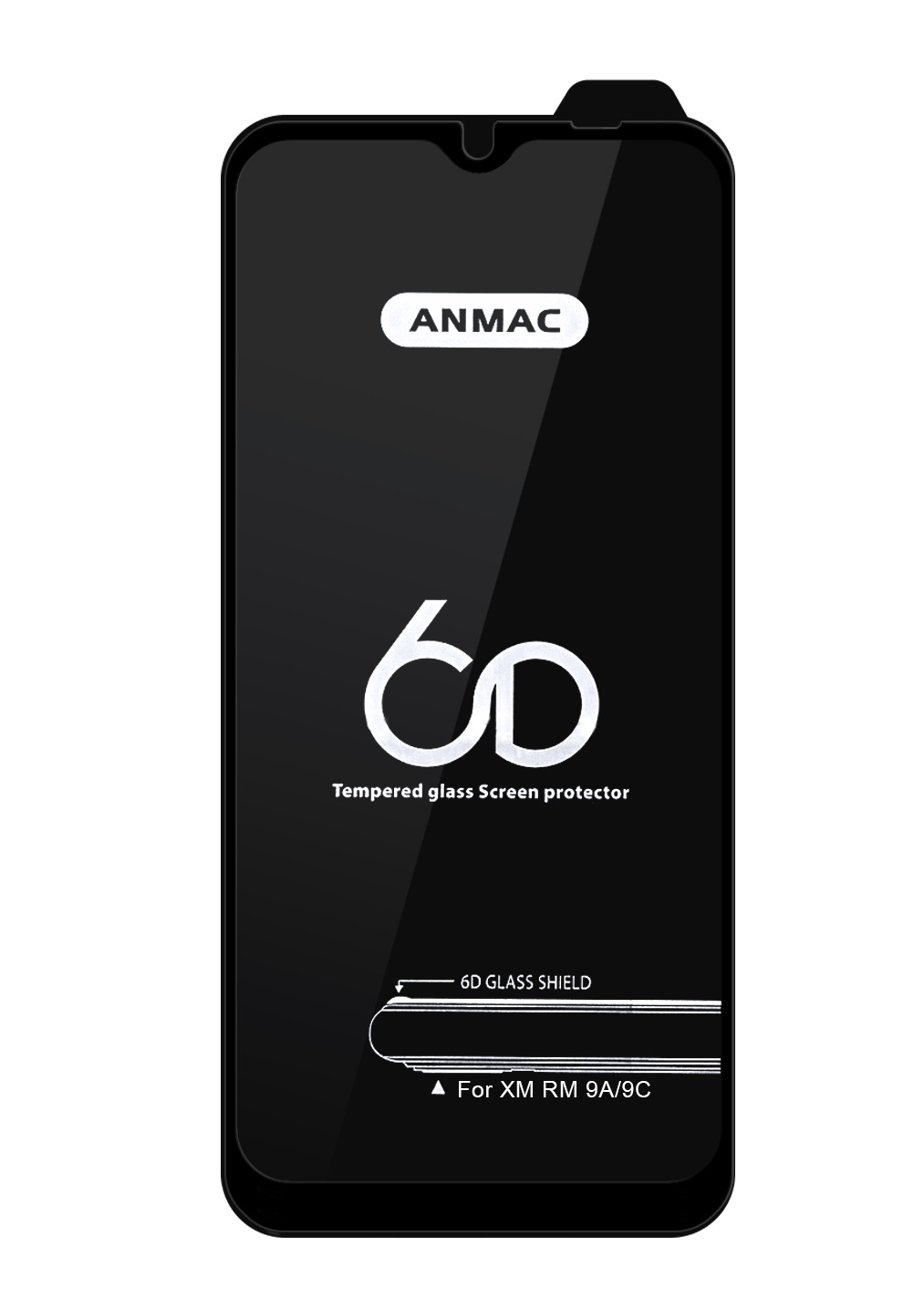 Защитное стекло для Xiaomi Redmi 9A/9C Anmac 6D Black (IS790069)