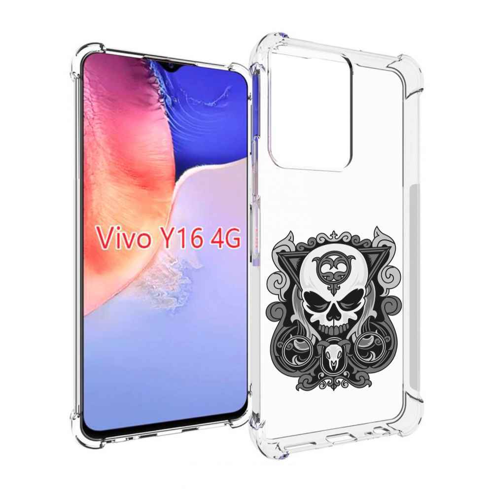 

Чехол MyPads орнамент-на-черепе для Vivo Y16 4G/ Vivo Y02S, Прозрачный, Tocco
