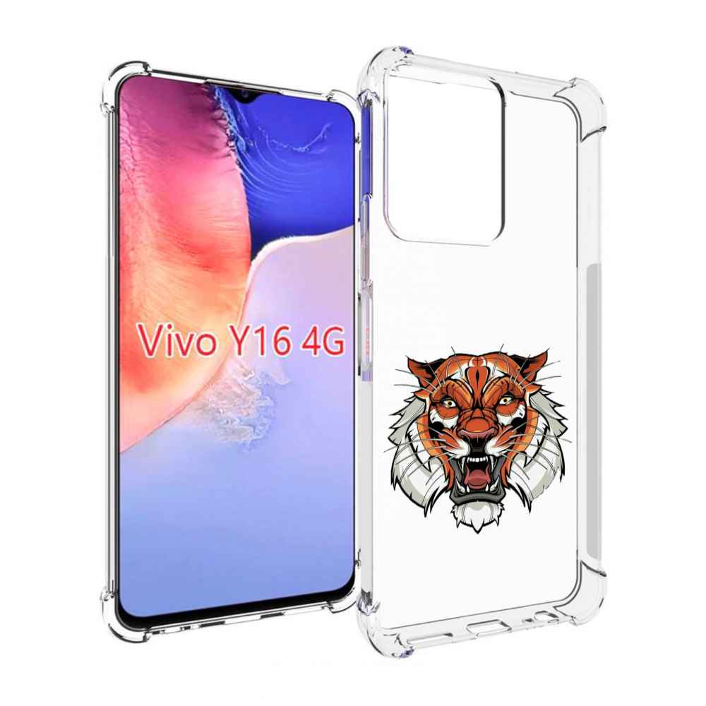 

Чехол MyPads оранжевый седой тигр для Vivo Y16 4G/ Vivo Y02S, Прозрачный, Tocco