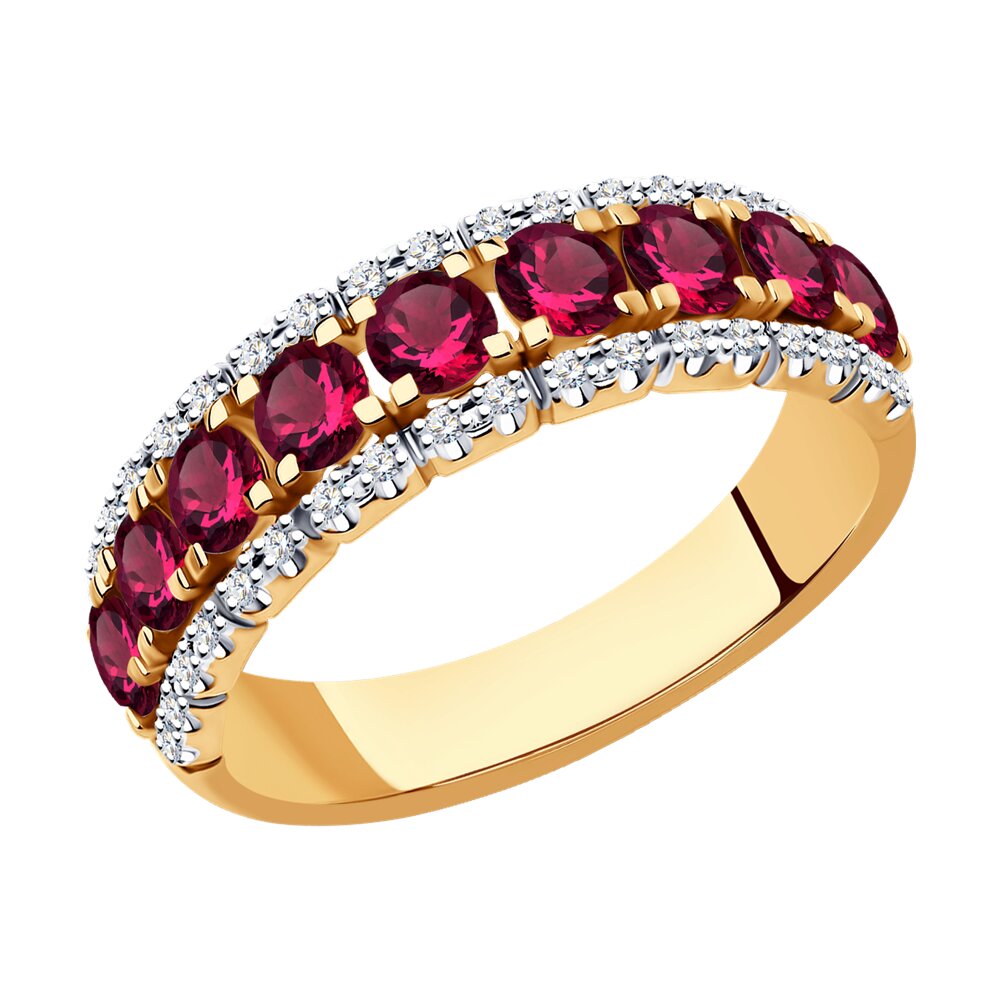 

Кольцо из золота р. 17,5 SOKOLOV Diamonds 4010683, бриллиант\рубин, 4010683