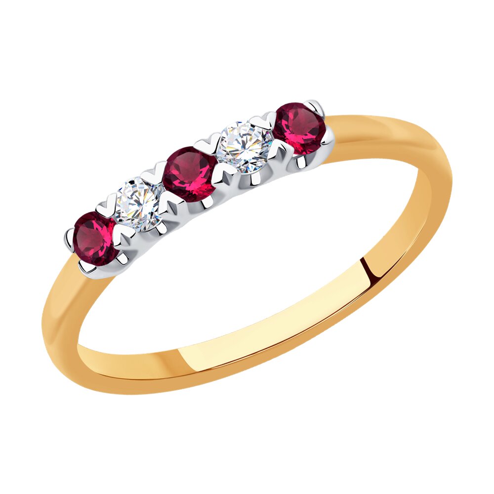 

Кольцо из красного золота с бриллиантом/рубином р.  SOKOLOV Diamonds 4010680, 4010680