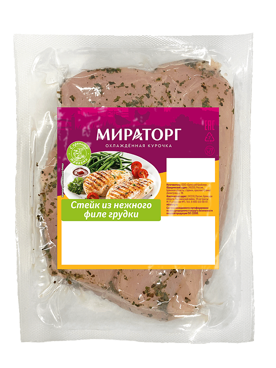 Стейк куриный Мираторг Нежный охлажденный 450 г 300₽