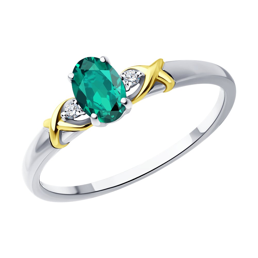 

Кольцо из белого золота с бриллиантом/изумрудом р.  SOKOLOV Diamonds 3010658-3, 3010658-3