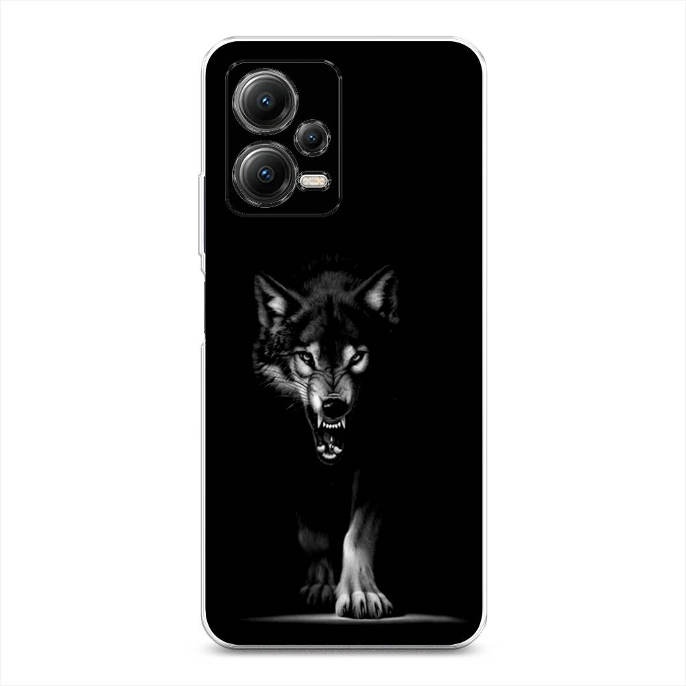 

Чехол Awog на Poco X5 5G "Волк выходит из ночи", Серый;черный;белый, 317950-1