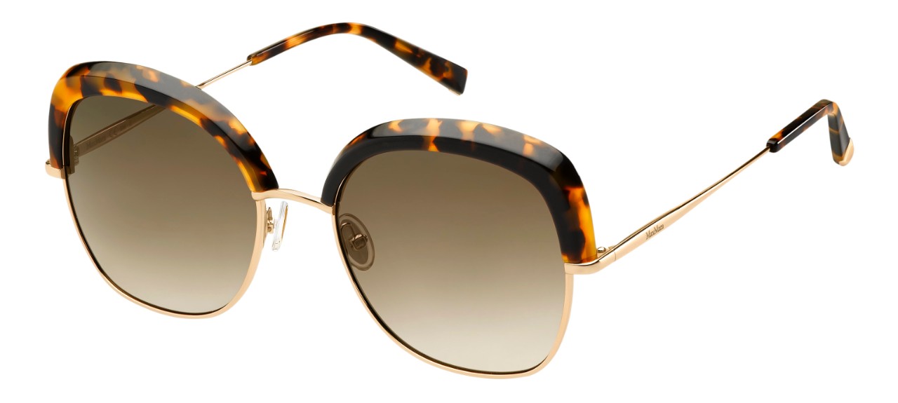 фото Солнцезащитные очки женские max mara mm needle v, коричневые/золотистые