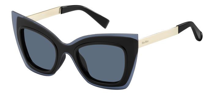 фото Солнцезащитные очки женские max mara mm overlap, синие/черные