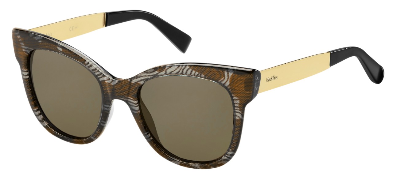 фото Солнцезащитные очки женские max mara mm textile, коричневые/коричневые