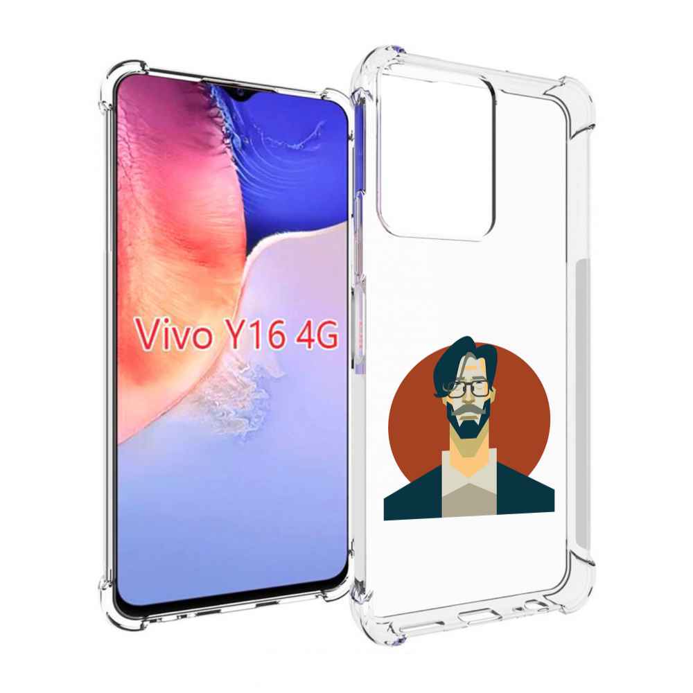 

Чехол MyPads мужичек-в-очках для Vivo Y16 4G/ Vivo Y02S, Прозрачный, Tocco