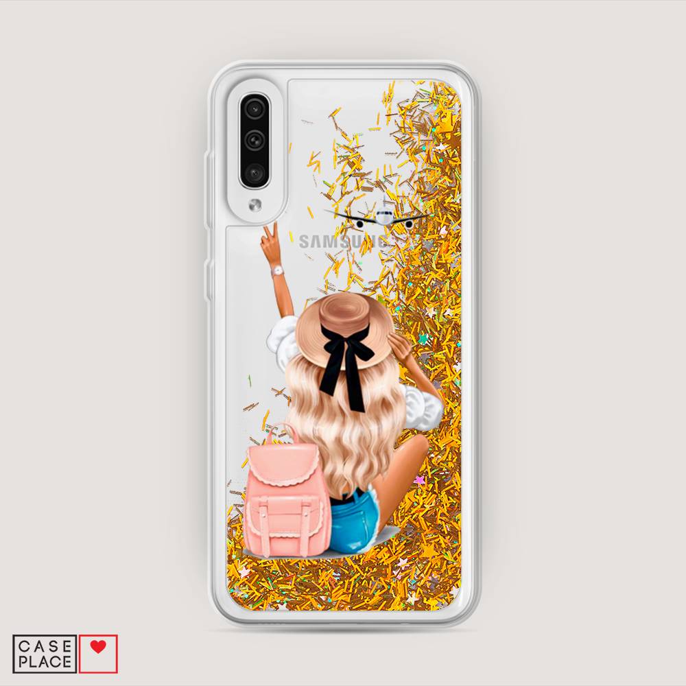 

Жидкий чехол с блестками "Автостопом самолетом" на Samsung Galaxy A30s, 28890-1