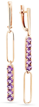 

Серьги женские из золота Magic Stones 02-2-866-0200-010, аметист, 02-2-866-0200-010