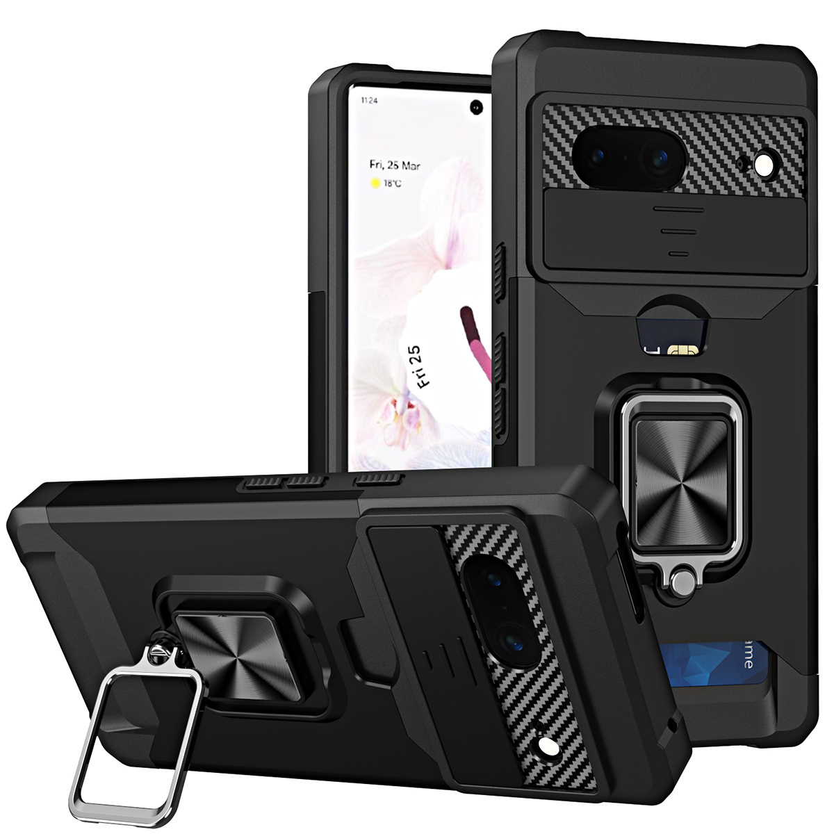 

Противоударный чехол Сard Reader Case для Google Pixel 7, черный, Сard Reader Case