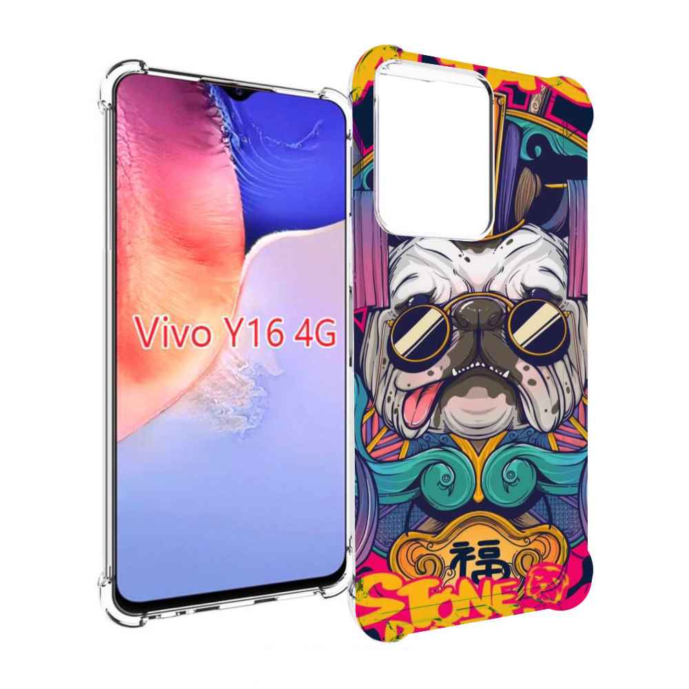 

Чехол MyPads мопс агро яркая для Vivo Y16 4G/ Vivo Y02S, Прозрачный, Tocco