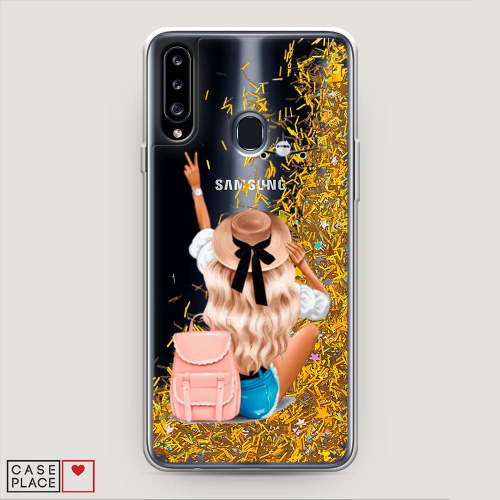 

Жидкий чехол с блестками "Автостопом самолетом" на Samsung Galaxy A20s, 2100890-1