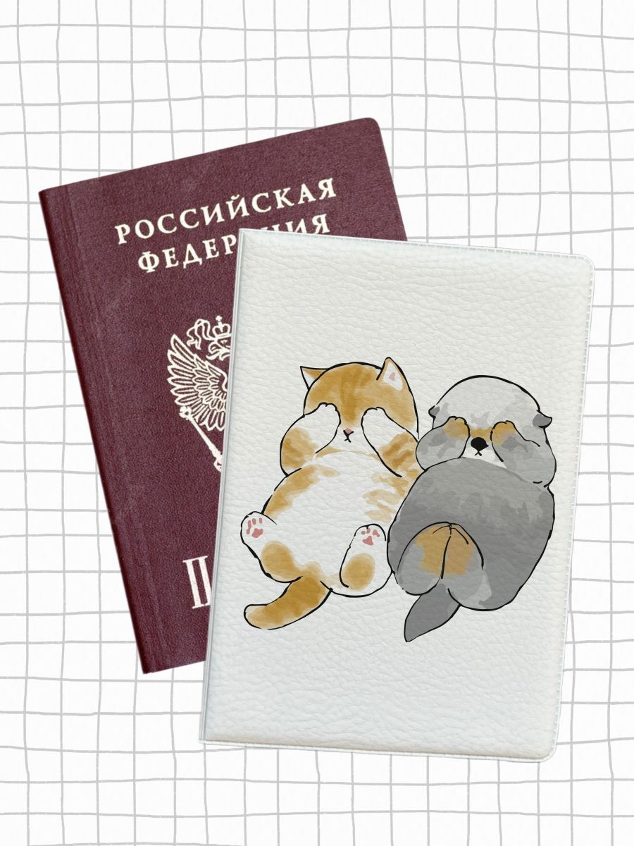 

Обложка для паспорта женская jojo print pass-158 белая, Белый, pass-cat_Cat 158