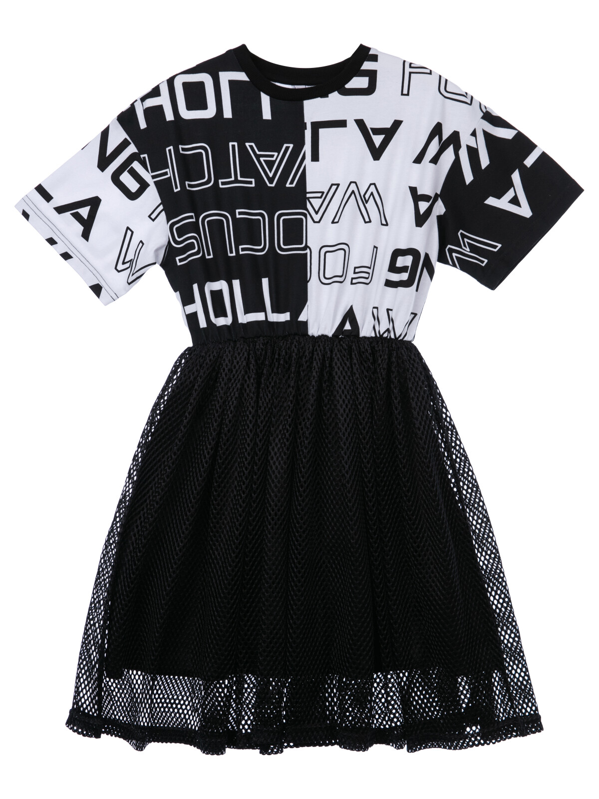 Платье детское PlayToday 12421244, черный,белый, 164