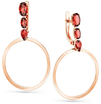

Серьги женские из золота Magic Stones 02-2-672-0300-010, гранат, 02-2-672-0300-010