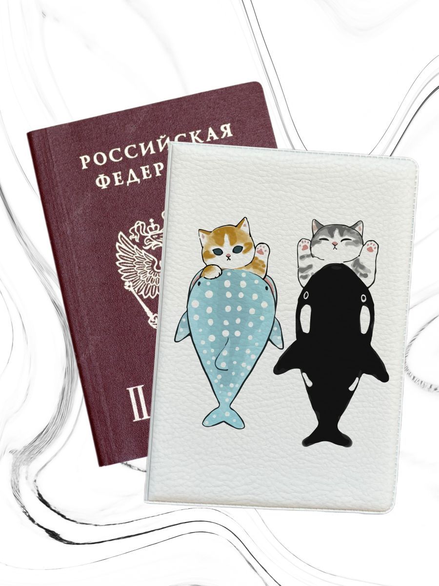 

Обложка для паспорта женская jojo print pass-140 белая, Белый, pass-cat_Cat 140