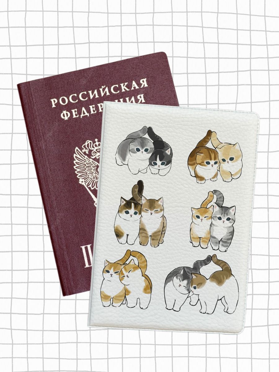 

Обложка для паспорта женская jojo print pass-134 белая, Белый, pass-cat_Cat 134