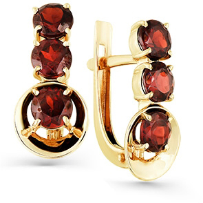 

Серьги женские из золота Magic Stones 02-2-829-0300-020, гранат, 02-2-829-0300-020