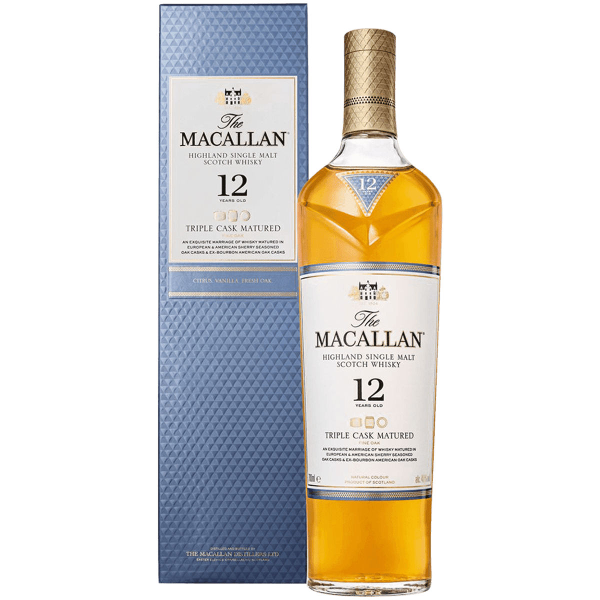 фото Виски macallan triple cask matured 12 years old gift box 0.7 л