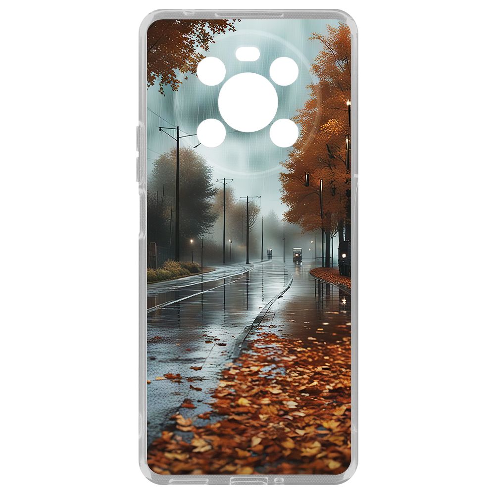 

Чехол-накладка Krutoff Clear Case Осенний дождь для Honor X9, Прозрачный