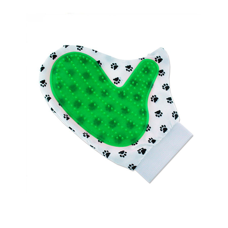 фото Двусторонняя рукавица для вычёсывания шерсти животных pet toy, зелёный nobrand
