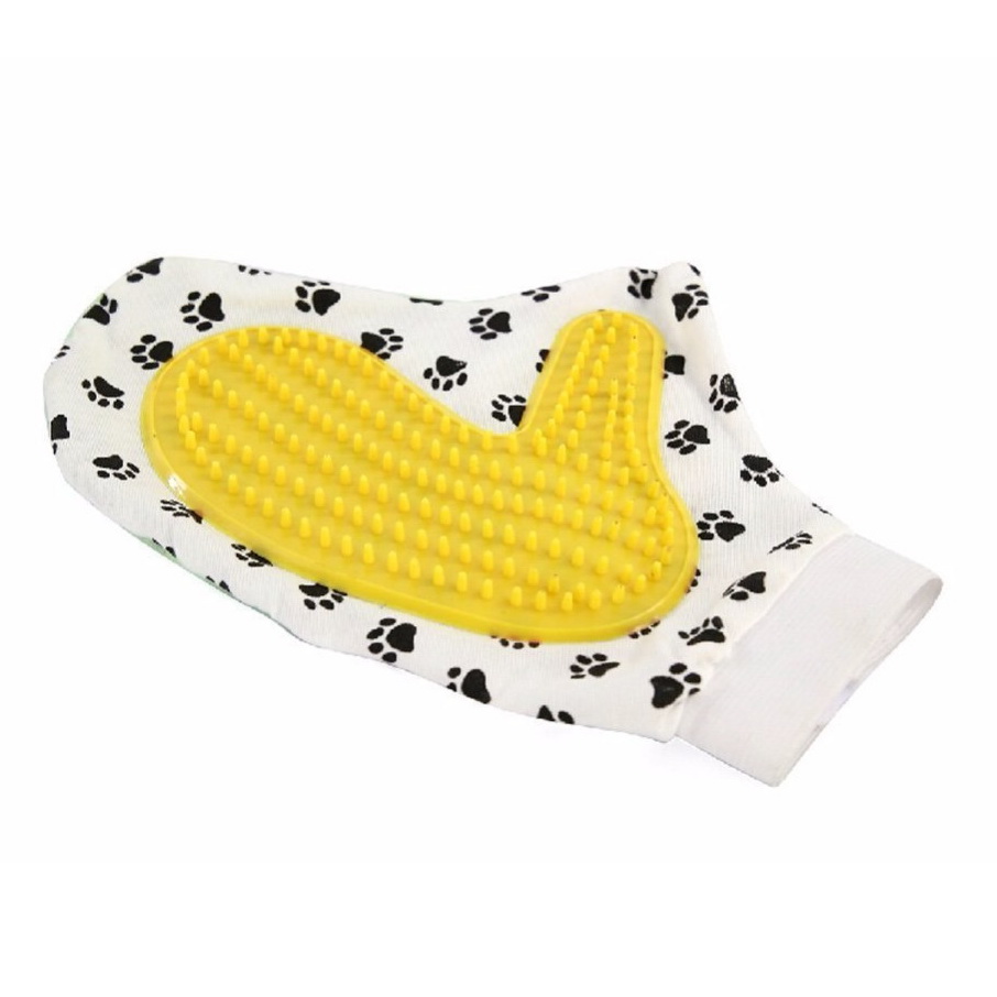 фото Двусторонняя рукавица для вычёсывания шерсти животных pet toy, жёлтый nobrand
