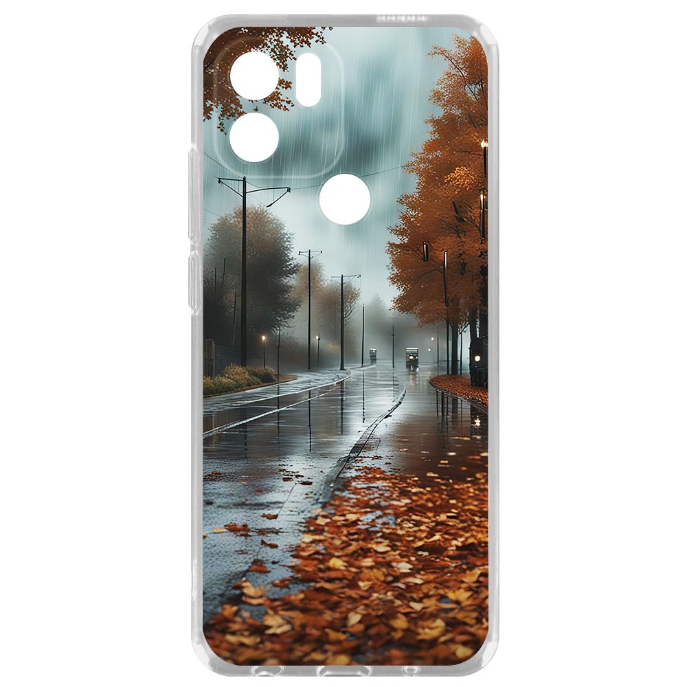 

Чехол-накладка Krutoff Clear Case Осенний дождь для Xiaomi Redmi A1+, Прозрачный