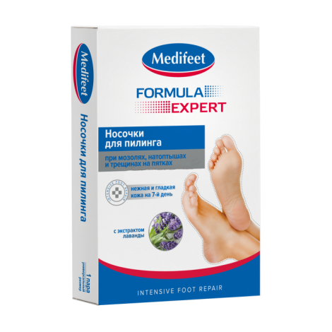Маска носочки Medifeet для пилинга ног с экстрактом лаванды 1 пара