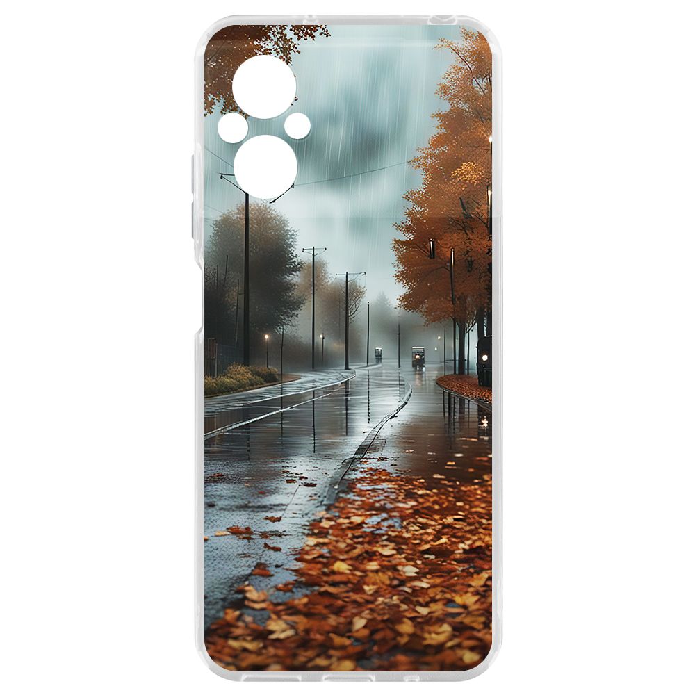 

Чехол-накладка Krutoff Clear Case Осенний дождь для Poco M5, Прозрачный