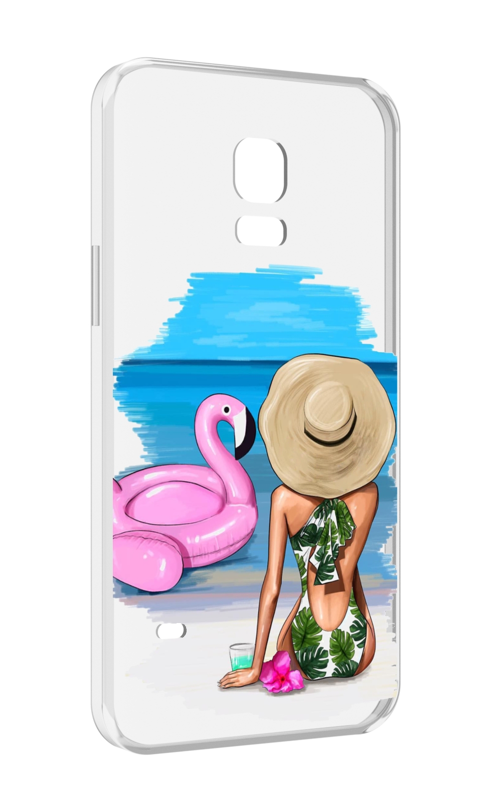 

Чехол MyPads Девушка-и-фламинго женский для Samsung Galaxy S5 mini, Прозрачный, Tocco