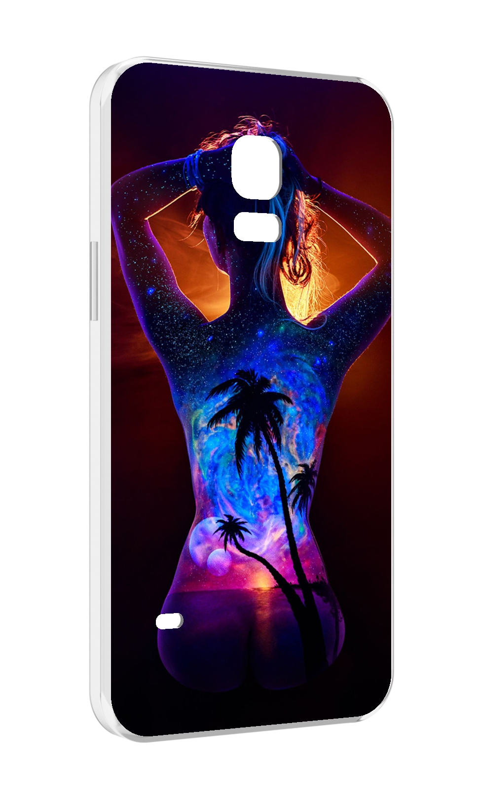 Чехол MyPads Девушка-и-пальмы женский для Samsung Galaxy S5 mini