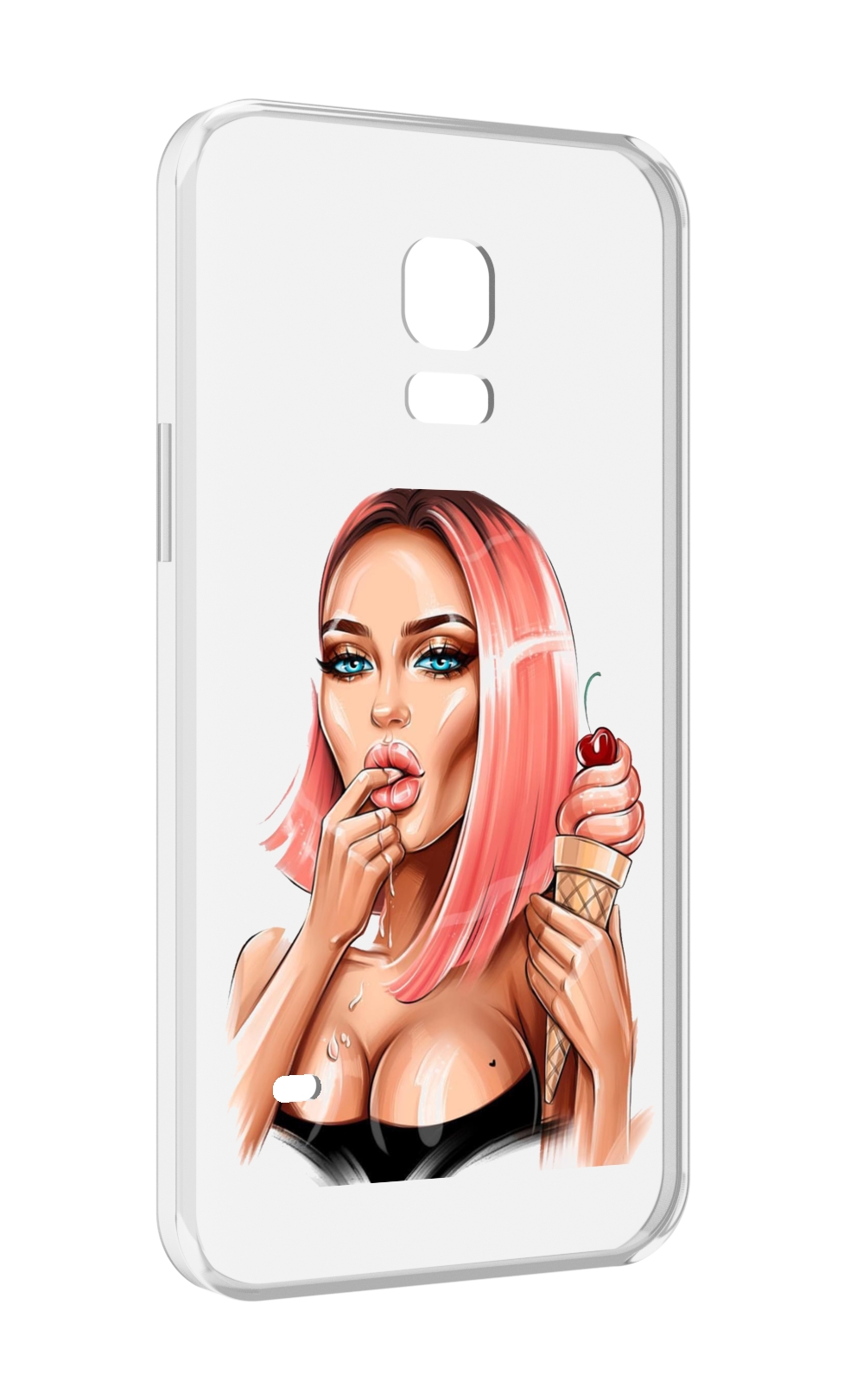 

Чехол MyPads Девушка-и-мороженое женский для Samsung Galaxy S5 mini, Прозрачный, Tocco