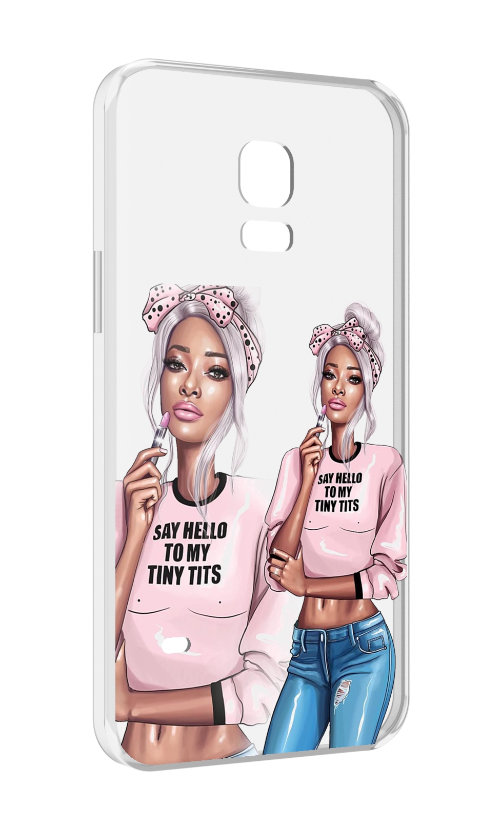 Чехол MyPads Девушка-в-розовой-футболке женский для Samsung Galaxy S5 mini