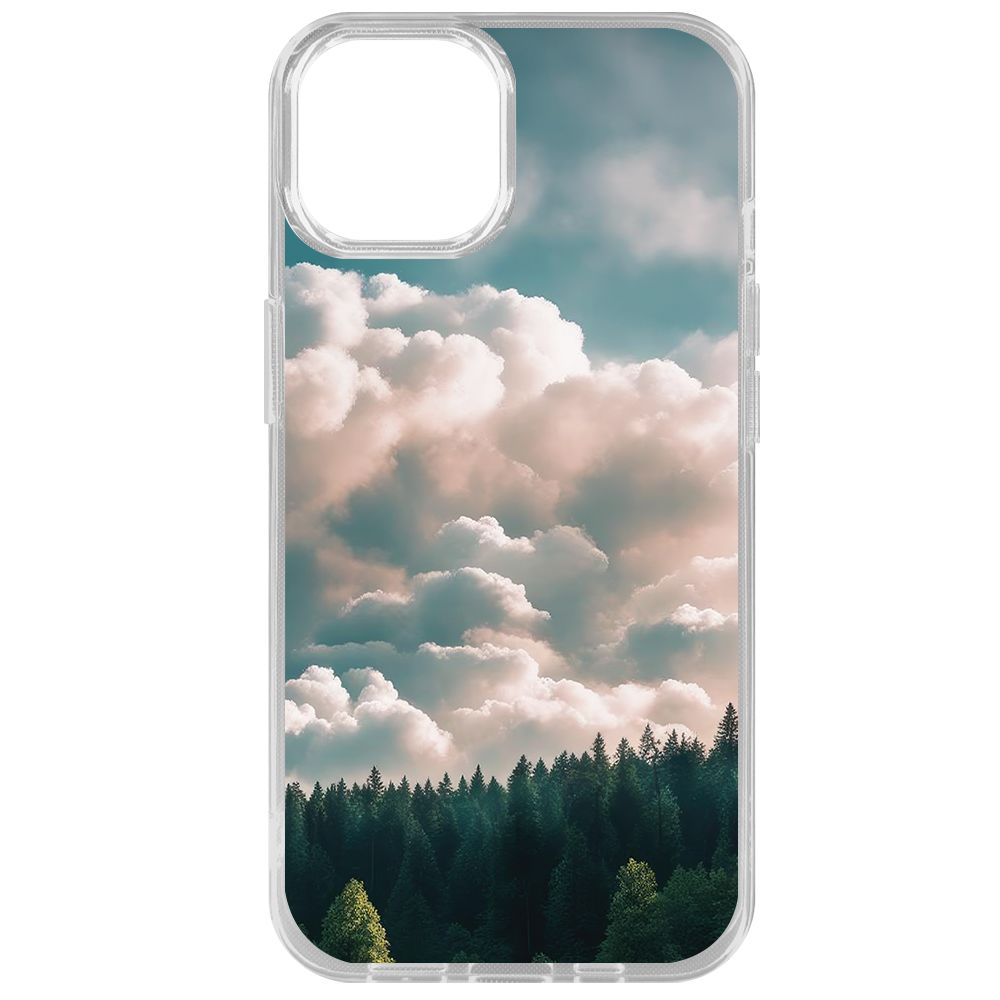 

Чехол-накладка Krutoff Clear Case Облачно для iPhone 14, Прозрачный