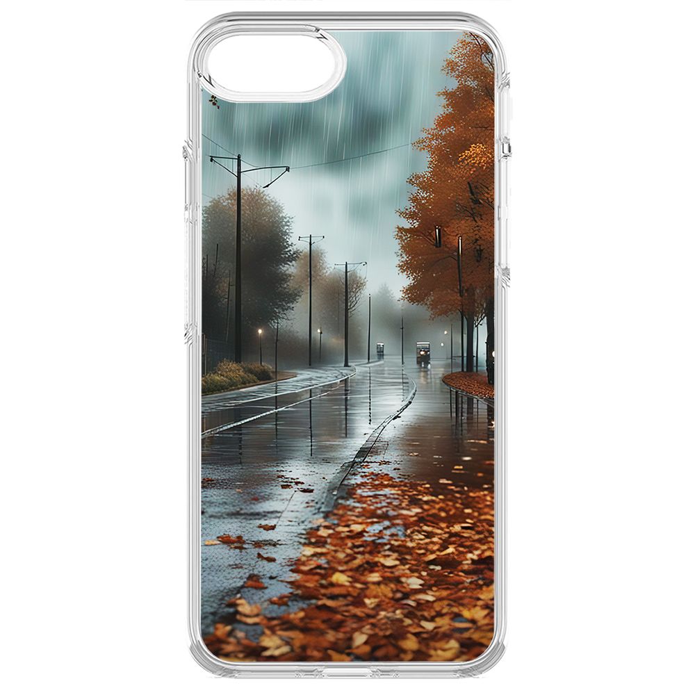 

Чехол-накладка Krutoff Clear Case Осенний дождь для iPhone 6, Прозрачный