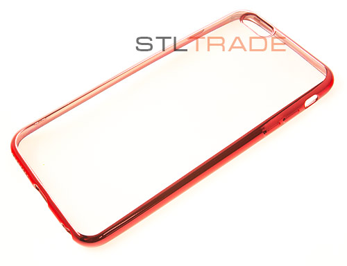 

силиконовый чехол с каймой для iPhone 6+ красный