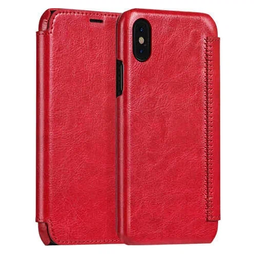 

Футляр-книга Hoco Crystal series leather case для iPhone X красный