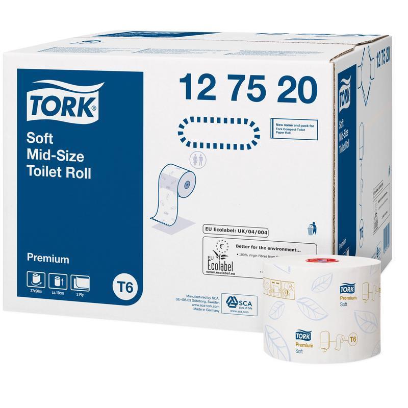 Туалетная бумага T6 Tork Premium AutoShift, 90м х 9,9см, 2 сл, 1 рулон бумага туалетная для диспенсера 2 сл officeclean premium t2 мини рулон белая 200м 12шт