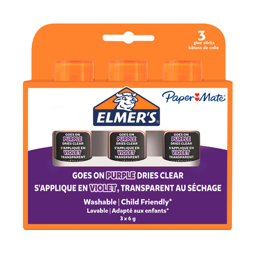 

Клей-карандаш (упаковка) Paper Mate Elmers 2136613, 6грамм, фиолетовый, 12шт в упаковке, Elmers
