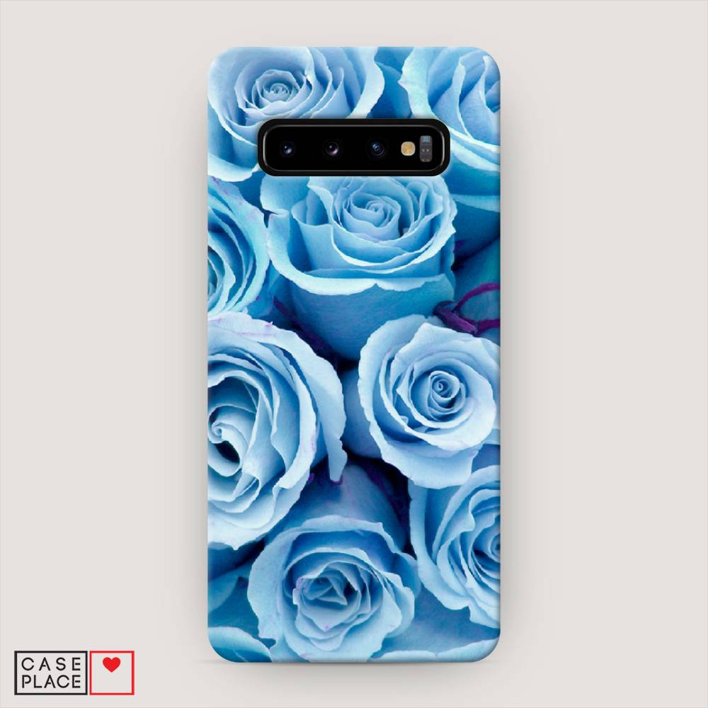 фото Пластиковый чехол "лазурные розы" на samsung galaxy s10 awog