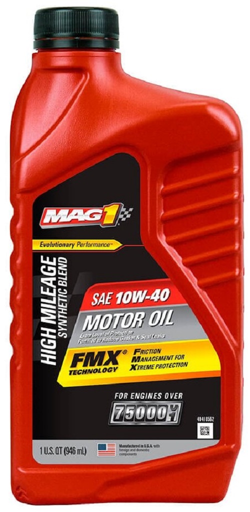 фото Моторное масло mag 1 high mileage synthetic blend 10w‑40 motor oil (0.946л) mag64841 mag1