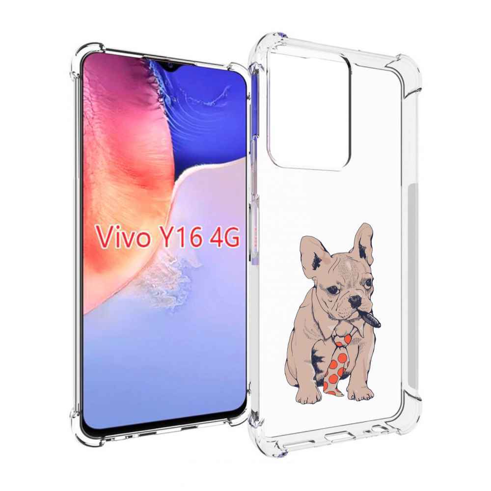 

Чехол MyPads бульдог с сигарой для Vivo Y16 4G/ Vivo Y02S, Прозрачный, Tocco