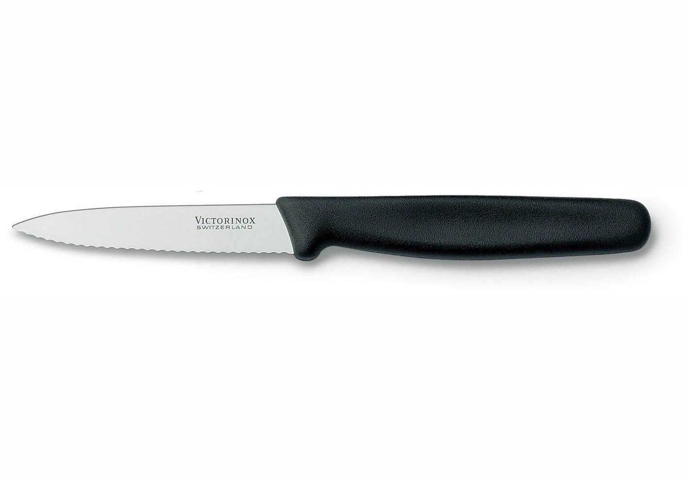 

Нож Victorinox Standart для очистки овощей, летвие 8 см, серрейторная заточка, черный
