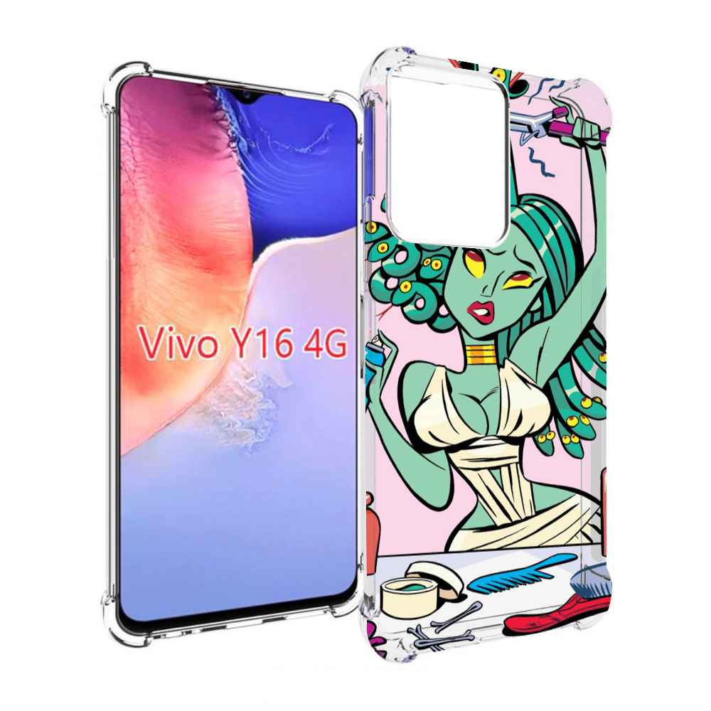 

Чехол MyPads медуза расчесывается женский для Vivo Y16 4G/ Vivo Y02S, Прозрачный, Tocco