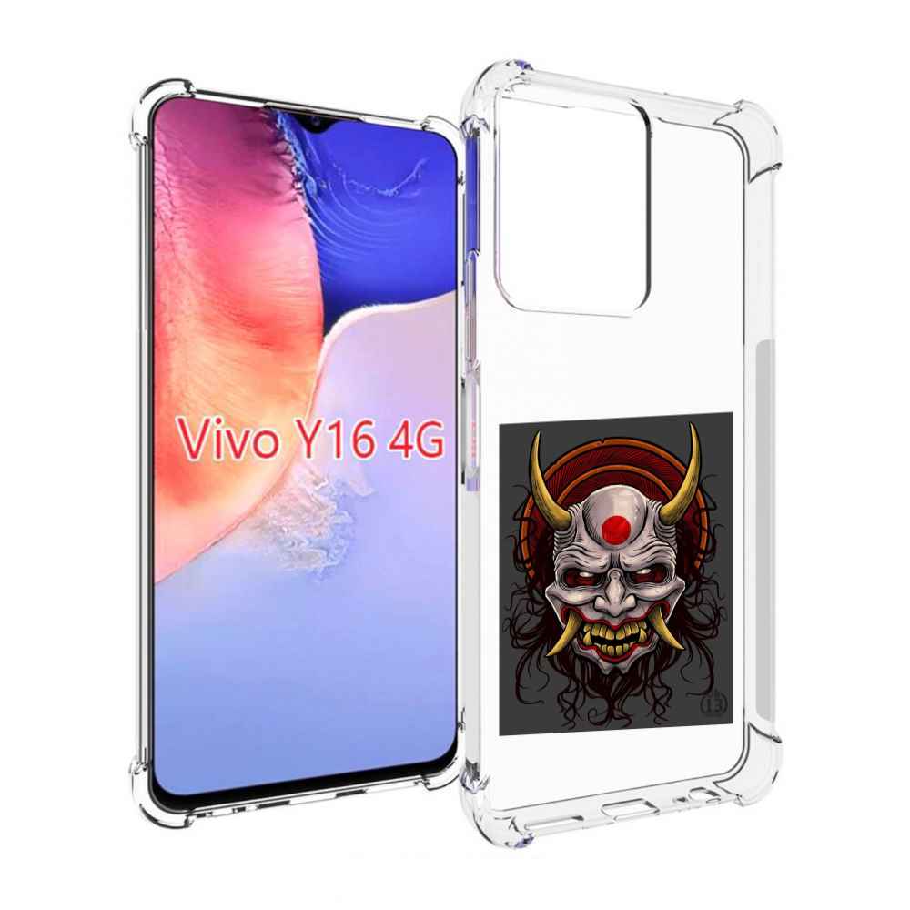 

Чехол MyPads маска с клыками и рогами для Vivo Y16 4G/ Vivo Y02S, Прозрачный, Tocco