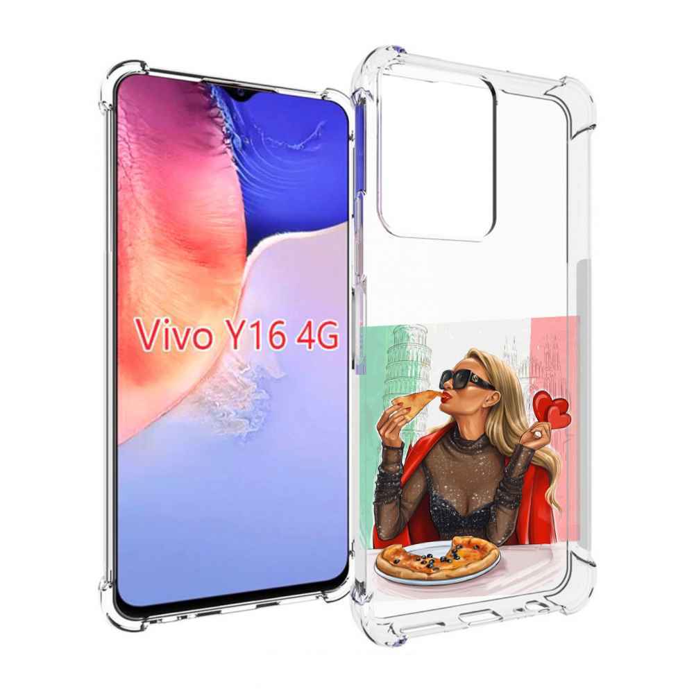

Чехол MyPads любительница-пиццы женский для Vivo Y16 4G/ Vivo Y02S, Прозрачный, Tocco